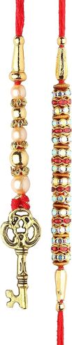 Aditri Creation Rakhi Lumba set of 2 Rakhi for Brother and Bhabhi Bhaiya Bhai Rakhi Set of 2 Couple Pair Rakhi Dora Thread gift Pack for gifts Rakhi Bracelet for Veera Brother Sister Festival Rakhi in Saudi Arabia