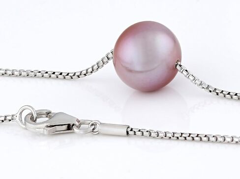 Freshwater Pearl Pendant Necklace - Floating Pearl Necklace for Women - Rhodium Plated Sterling Silver Necklace - Real Pearl Necklace - Timeless Pearl Jewelry for Women - 10.5MM Pearl in Saudi Arabia