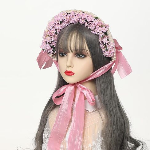 COSDREAMER Victorian Hat Girls Women Tea Party Sun Hat Straw Hats Small Hat in Saudi Arabia