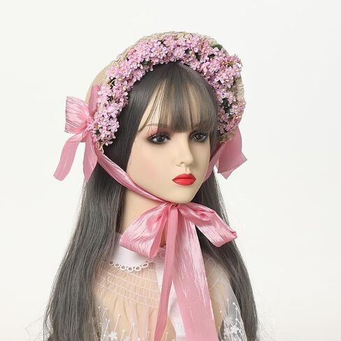 COSDREAMER Victorian Hat Girls Women Tea Party Sun Hat Straw Hats Small Hat in Saudi Arabia