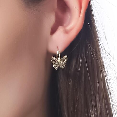 أقراط فراشة ToHeart 14K للنساء خفيفة الوزن وبسيطة أقراط فراشة ذهبية للنساء/الفتيات هدايا مختارة يدويًا لعيد ميلاد Bff in Kuwait