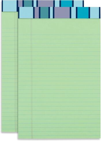 وسادات كتابة للعلامة التجارية Office Depot®، مقاس 12.7 سم × 20.32 سم، مسطرة ضيقة، 50 ورقة، أخضر، عبوة من وسادتين in Saudi Arabia
