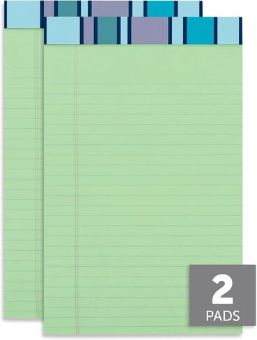 وسادات كتابة للعلامة التجارية Office Depot®، مقاس 12.7 سم × 20.32 سم، مسطرة ضيقة، 50 ورقة، أخضر، عبوة من وسادتين in Saudi Arabia