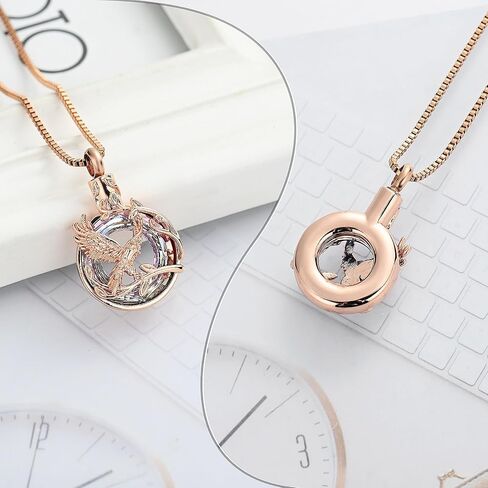 The Tree of Life Urn Necklace for Ashes Eagle Ring Cremation Jewelry Circle of Life Keepsake Memorial Pendant Human Pets Ash Holder Gift for Women Men in Kuwait