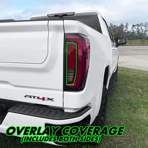 SlickMod PreCut Vinyl Smoke Tint for 2019-2023 GMC Sierra 1500 Tail Light (LED) (20% Dark Smoke, 2. Taillight Cutout) in Saudi Arabia