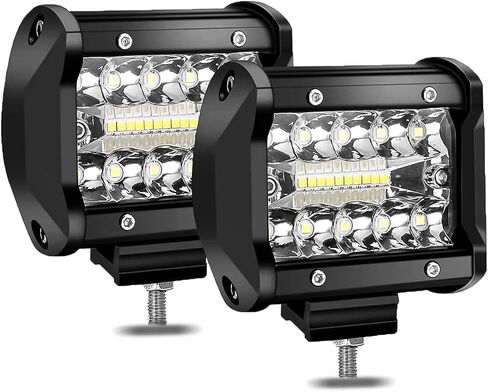 شريط إضاءة LED مقاس 20 بوصة ومجموعة أغطية LED مقاس 4 بوصات مكونة من قطعتين مع 16AWG 3 أسلاك لتسخير الأسلاك ومفتاح هزاز للطرق الوعرة وشريط إضاءة للطرق الوعرة وضوء عمل كومبو لبقعة الفيضانات من أجل Je-ep Pickup UTV Truck Tractor in Saudi Arabia