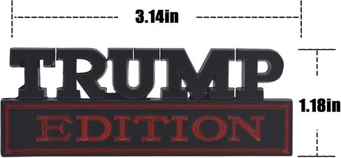 ملصق شعار Universal Trump Edition شعار استبدال سيارة شاحنة SUV متوافق مع Ford F150 Jeep Dodger شيفروليه شارة الباب الخلفي شارة الشبكة الأمامية غطاء محرك السيارة (فضي + أحمر) in Kuwait