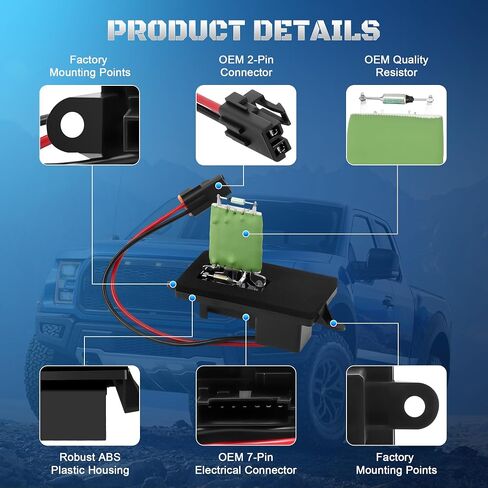 89019089 HVAC Blower Motor Fan Resistor Compatible with 1999-2007 Chevy Silverado GMC Sierra,2000-2006 GMC Yukon XL,2002-2006 Cadillac Escalade Replaces 973-004,89018597,22807122 in Saudi Arabia