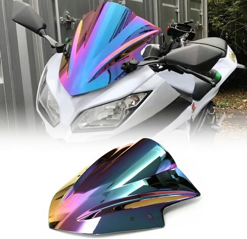 منحرف الرياح للزجاج الأمامي من WYNMOTO فقاعة مزدوجة متوافقة مع Kawasaki Ninja 300 EX300 2013 2014 2015 2016 2017 2018 EX300R/Ninja 300 in Kuwait