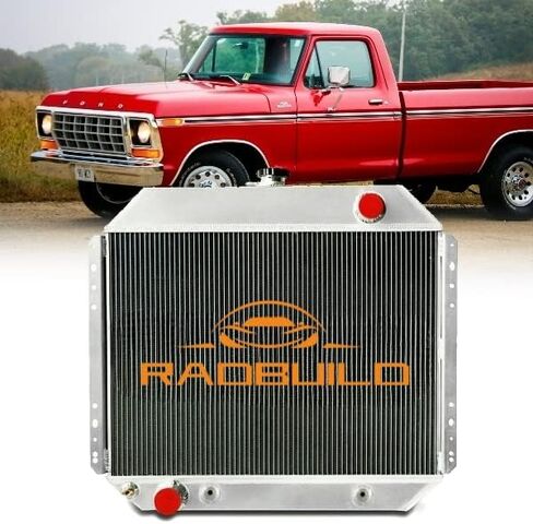 DPI433 4 صف مشعاع ألومنيوم لـ 1966-1979 فورد F100 F150 F250 F350 F500 برونكو الشاحنات V8 CC433 CU433 المبرد 1967 1968 1973 1974 1975 1976 1977 1978 1979 67 68 69 72 74 أسفل مشعات التدفق in Saudi Arabia