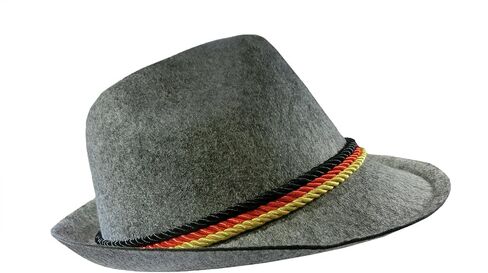 Lederhosen Suspenders German Oktoberfest Alpine Fedora Hat Adult Costume Set in Saudi Arabia