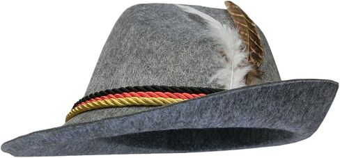 Lederhosen Suspenders German Oktoberfest Alpine Fedora Hat Adult Costume Set in Saudi Arabia