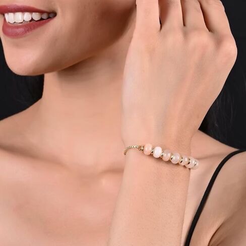Gempires Natural Amazonite Beads Bolo Bracelet, 14k Yellow Gold Plated Handmade Jewerly, Adjustable Bracelets For Women (Amazonite) in Saudi Arabia