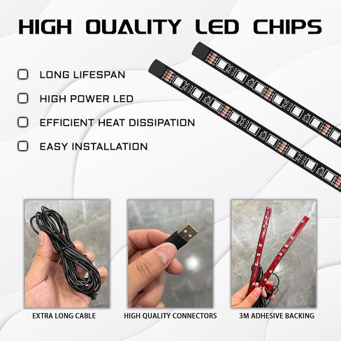 ضوء السيارة الداخلي، شريط إضاءة محيط LED للسيارة، أضواء جو داخلي نيون، منفذ USB 12 فولت، مصباح ديكور داخلي للسيارة تحت لوحة القيادة (USB+أزرق) in Saudi Arabia