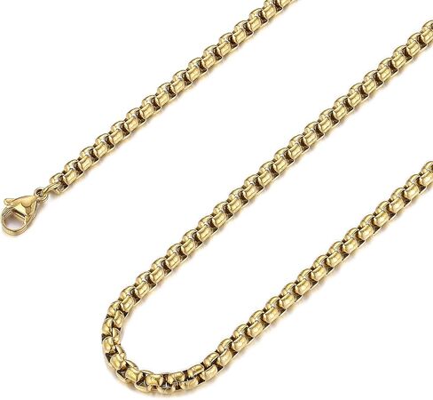 Stainless Steel Rolo Chain Necklace for Men Silver/Gold/Black Chain Necklaces Jewelry Gift for Women 2mm/3mm/4mm/5mm Rolo Chain Lengths 16-30 inches in Saudi Arabia
