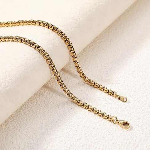Stainless Steel Rolo Chain Necklace for Men Silver/Gold/Black Chain Necklaces Jewelry Gift for Women 2mm/3mm/4mm/5mm Rolo Chain Lengths 16-30 inches in Saudi Arabia