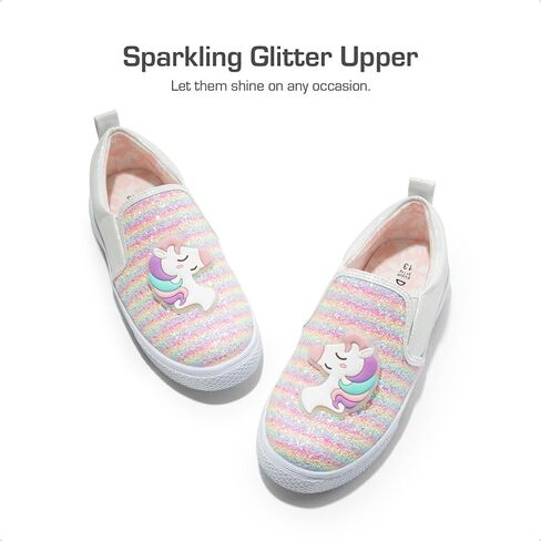 أحذية رياضية للأطفال الصغار من DREAM PAIRS سهلة الارتداء للفتيات والأطفال، أحذية مشي لامعة وترتر لامع، أحذية مريحة للأطفال الصغار كاجوال in Saudi Arabia