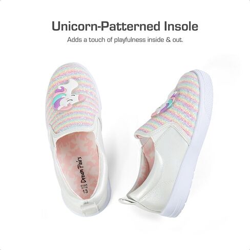 أحذية رياضية للأطفال الصغار من DREAM PAIRS سهلة الارتداء للفتيات والأطفال، أحذية مشي لامعة وترتر لامع، أحذية مريحة للأطفال الصغار كاجوال in Saudi Arabia