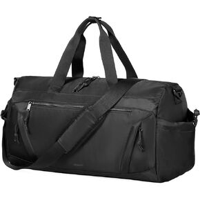 Duffle Bag,Vaschy 20in Medium Weekender Overnight Carry on Duffel Bags for Women Men with Shoes Compartments Luggage Sleeve for Travel,Gym,Yoga Black