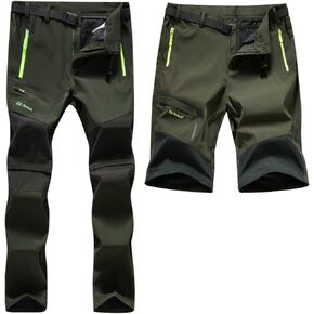 Men's Convertible Hiking Pants Zip Off Lightweight Quick Dry Outdoor Waterproof Tactical Cargo Work Pants Camping