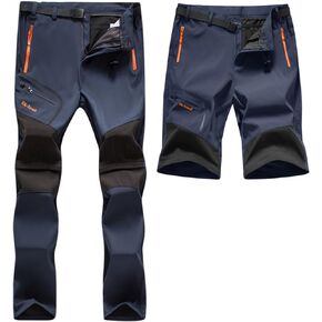 Men's Convertible Hiking Pants Zip Off Lightweight Quick Dry Outdoor Waterproof Tactical Cargo Work Pants Camping