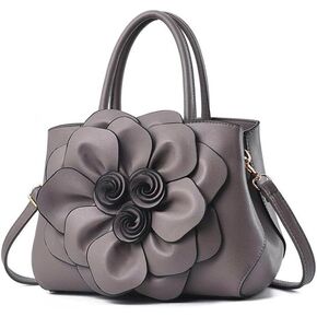 Tote Top-handle Handbags for Women 3D Floral Purse PU Leather Hobo Crossbody Shoulder Bag Satchel