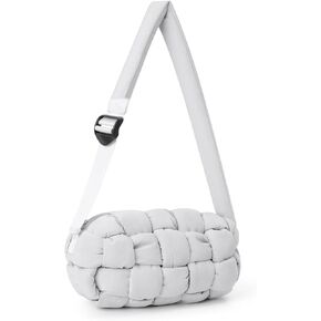 NAARIIAN Puffer Tote Bag Handmade Woven Small Shoulder Bag Lightweight Puffy Dupe Purse Trendy Hobo Dumpling Handbags