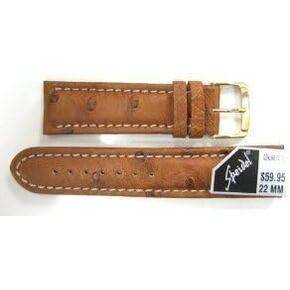 Brown 22MM Padded Genuine Ostrich Watch Band Strap FITS Invicta