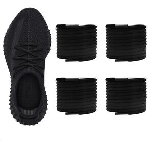 2 Pairs Thick Round Shoe Laces for Adidas Yeezy Boost 350 Sneakers, 7/32''(5.5mm) Shoelaces Replacement Shoe Strings