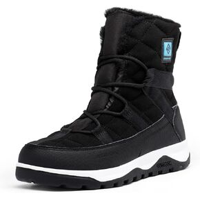 DREAM PAIRS Women's Winter Snow Boots Waterproof Rubber Ankle Booties with Warm Comfortable Faux Fur Lining,Lace Up Non-Slip Outdoor Boots for Women