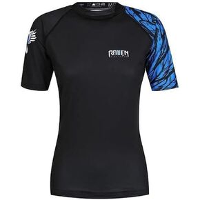 Women's Aerial Assault MMA BJJ Short Sleeve Rash Guard Black/Blue