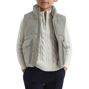 سترة منتفخة للأولاد من Meikulo سترة أطفال بسحاب وياقة واقفة مبطنة بدون أكمام سترات خارجية من 5 إلى 14 سنة in Kuwait