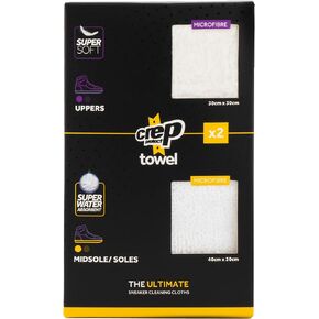 Crep Protect Shoe Cleaner Microfibre Towels - Premium Sneaker Cleaning for Midsole, Outsole, and Uppers - 2 Sizes in Pack