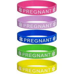 Max Petals PREGNANT Medical Alert ID Silicone Bracelets (5 Pack)