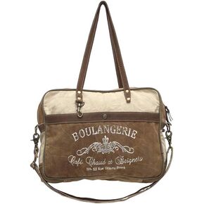 Boulangerie Upcycled Canvas and Genuine Leather Trim Crossbody Bag