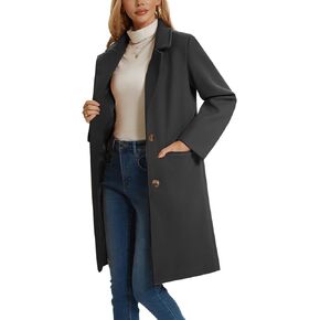 Women's Notched Lapel Single Breasted Outwear Winter Coat