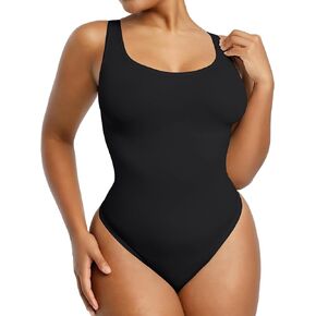 SHAPELLX Bodysuit for Women Tummy Control Shapewear Seamless Sculpting Thong Body Shaper Faja Daily Wear BodySuits