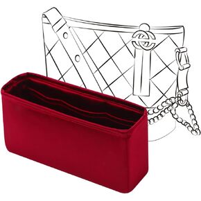 JLYZ Moon Purse Organizer Insert for Handbags, Silk Bag Organizer for Luxury Tote & Purse, Tote Bag,Silky Smooth, Bag Organizer Exclusively for Chanel Gabrielle (Medium,Silky Rouge Garance)