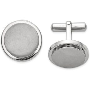 Titanium Brushed and Polished Cuff Links (19mm x 19mm)