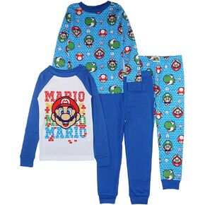 SUPER MARIO Boys' Four Piece Pajama Set