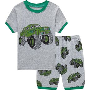 Akyzic Boys Pajamas 100% Cotton Planet Pjs Toddler 2 Piece Short Sleeve Sleepwear Summer Kids Clothes Set 3t-10t