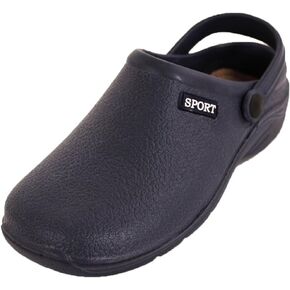 Sport Men's Solid Slingback Black Garden Clogs