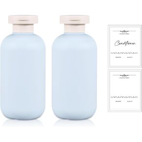 6.8 oz Plastic Travel Shampoo Bottles, Refillable Flip Cap Squeeze Bottles for Toiletries, Large Leakage-Proof Travel Shampoo and Conditioner Bottles (Blue)