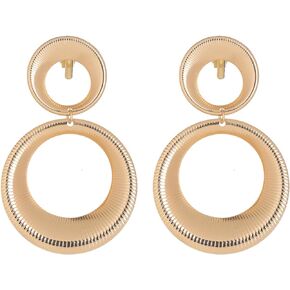 14k Gold Hoop Clip On Earrings for Women Non Pierced Earrings
