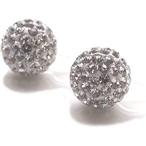 زفاف الزفاف حجر الراين كريستال واضح تمهيد الكرة غير مرئية كليب على أقراط فضية اللون غير مثقوب in Kuwait