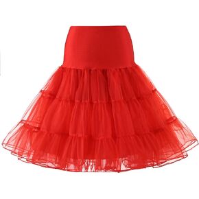 GZKUM Women's Vintage 50s Rockabilly Petticoat 25.5" Length Tutu Underskirt