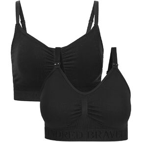 Kindred Bravely Sleep Pumping Bra & Sublime Nursing Bra Bundle (Black, Medium)