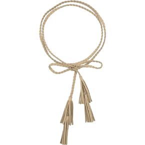 TeeYee Women Girls Multi Colors Braided Waist Tie Belt/Rope/Chain with Tassel Fringe Wrap Cloth Belts for Ladies Dress Pants