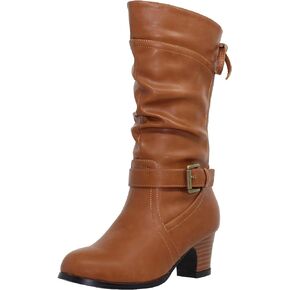 Kids Girls Knee High Heels Boots Corset Lace Up Back Buckle Strap