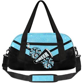 Cheerleader Kids Overnight Duffel Bags for Girls Cheer Sport Gym Bag Duffel Bag for Travel Weekender Practice Gymnastics Ballet School Gym Sleepover Bag